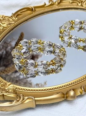 天然白水晶随行手链女款单圈时尚饰品礼物送女友闺蜜生日礼物