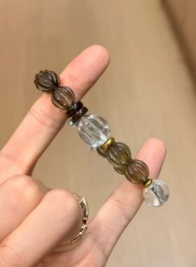天然白水晶茶晶手链
