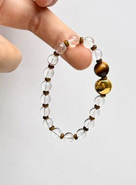 天然白水晶手链女款单圈手串饰品礼物送女友闺蜜