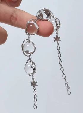 天然白水晶手链女款单圈时尚百搭饰品礼物送女友闺蜜