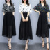 Đầm suông điểm sóng 2019 hè mới dành cho nữ váy dài Váy ngắn thời trang phổ biến váy ngọt ngào thủy triều - Váy eo cao 	váy nhún phần eo	 Váy eo cao