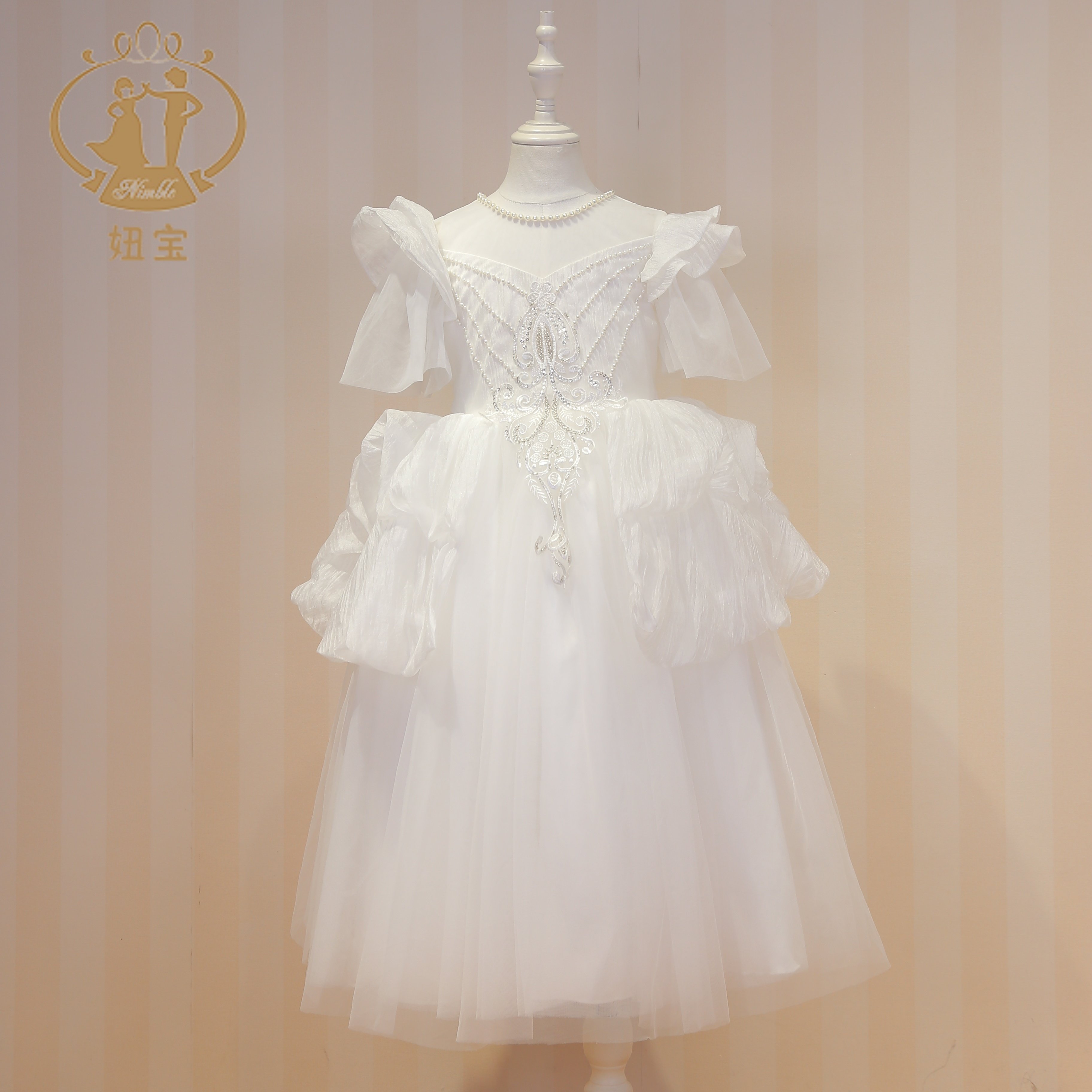 轻奢高端华丽女童礼服花童婚礼主持人网纱钢琴演奏儿童演出服,淘宝优惠券,粉丝福利购,淘宝优惠卷
