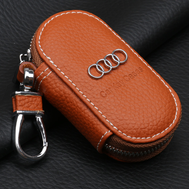 专用于奥迪钥匙包S3 A3 新A4L A5 A6L S5Q3 Q5Q7A8汽车真皮钥匙套 - 图1