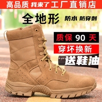 International Huaxin Combat Training Boots Ultra Light High Help Brown Waterproof Training Boots Anti-Puncture Wear Resistant Desert Outdoor Boots Man