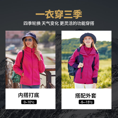 摇粒绒外套男女抓绒衣女加绒加厚抓绒卫衣抗静电保暖冲锋衣内胆 - 图2