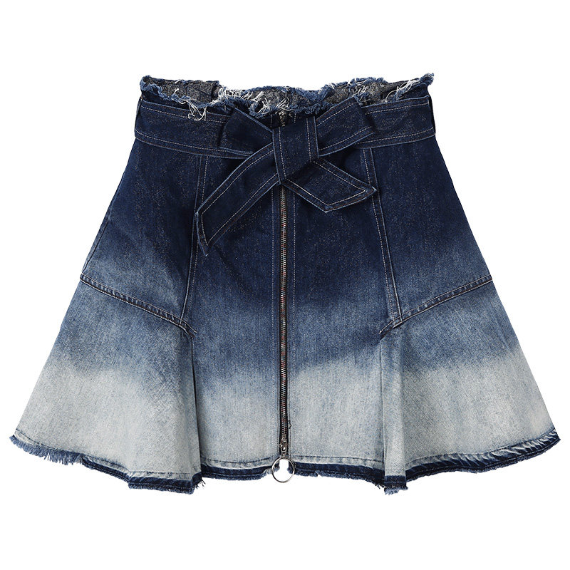 马克华菲2020春做旧渐变水洗鱼尾裙 易崴迅服饰半身裙