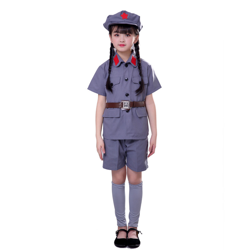 闪闪的红星儿童小红军演出服六一幼儿园小学生舞蹈合唱服装八路军-图2