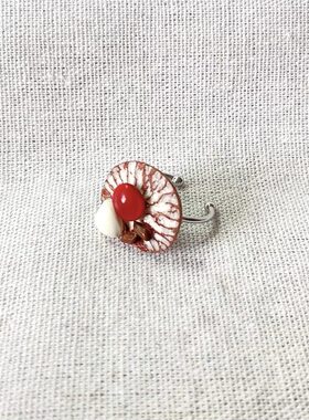 新款 原创设计小众复古民族风血藤茯苓槟榔植物戒指中国风饰品