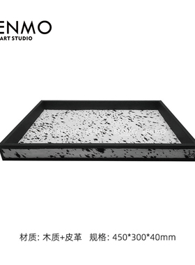 本墨 现代样板房床头洽谈桌柜托盘香薰书籍相框花艺组合装饰摆件