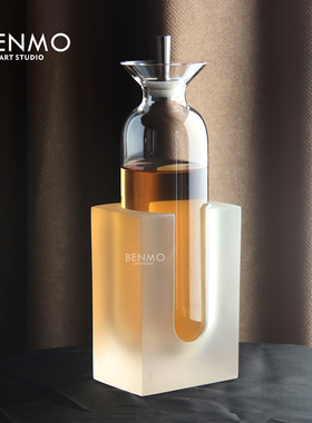 手工样板间摆件本墨水晶玻璃