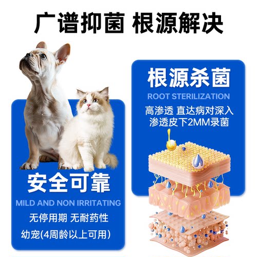 雷米高澳龙皮肤喷剂伕可宁盐酸特比萘芬狗藓宠物真菌感染趾间炎 - 图3