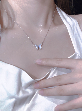 简直仙的吖！甜妹贝母蝴蝶项链