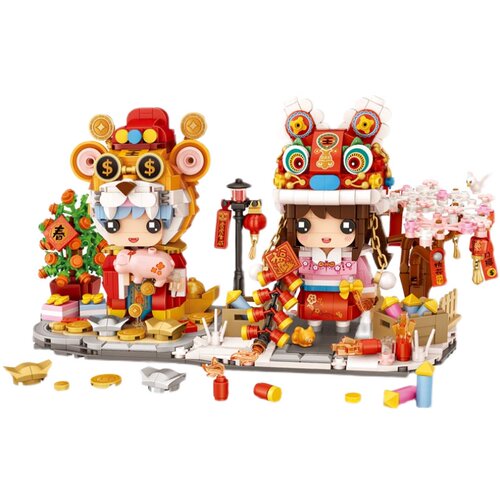 LOZ/俐智虎虎生威 贺岁虎年积木玩具 钱多多福满满春节方头仔益智 - 图3