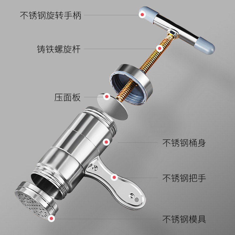 尚品格尚旗舰店手摇挤面条神器小型面条机家用手动 手摇手拧压面机不锈钢饸饹机2