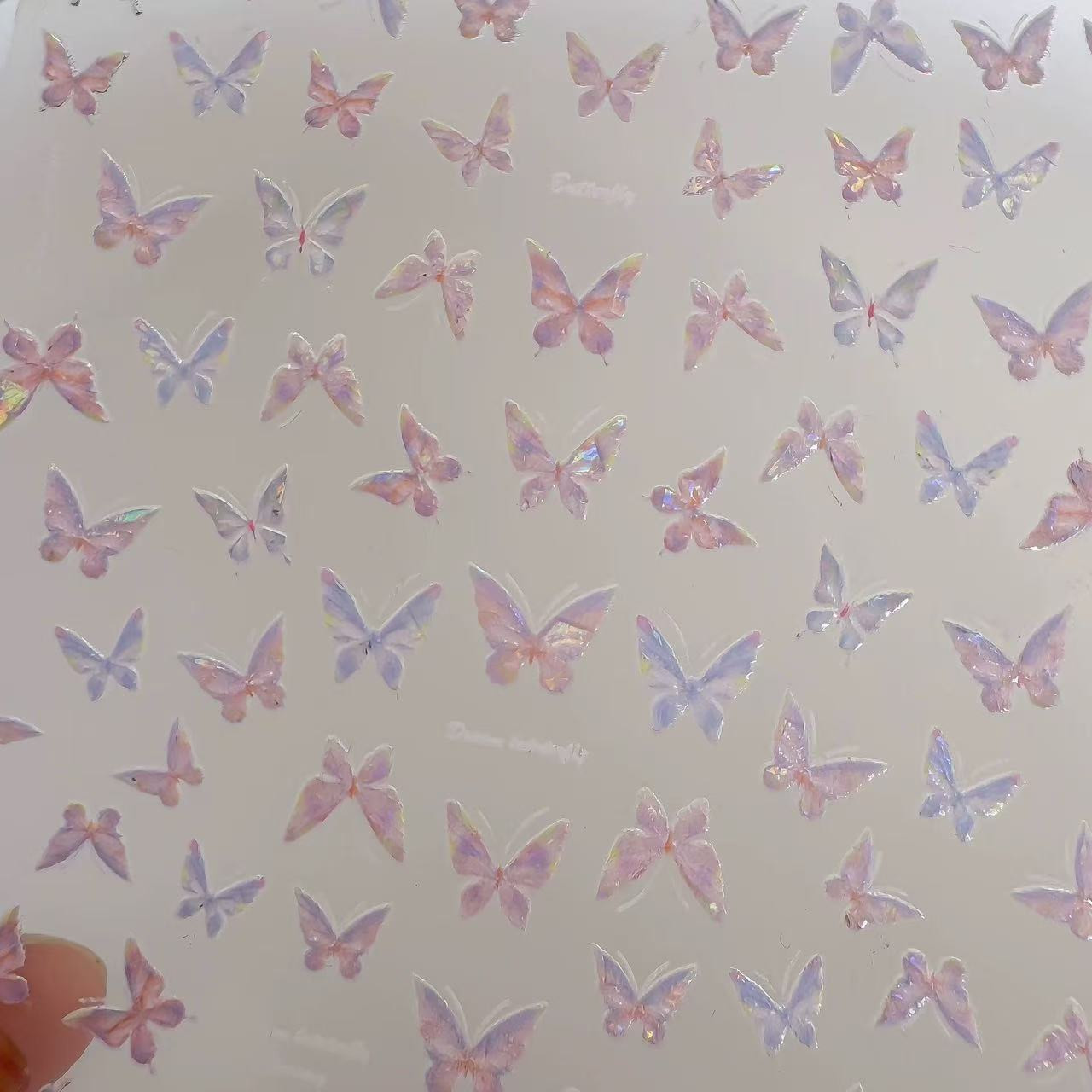 小款贝壳光美甲蝴蝶贴纸极光紫色高级网红指甲贴纸浮雕蝴蝶结款,淘宝优惠券,粉丝福利购,淘宝优惠卷