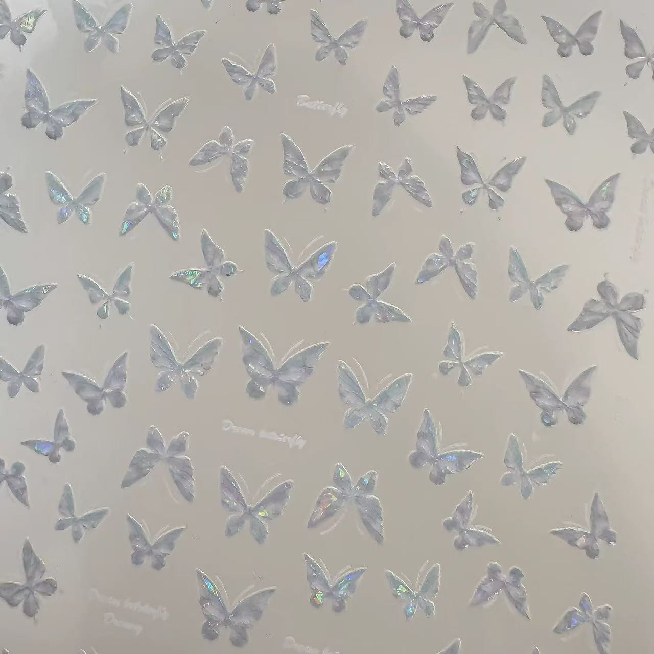 小款贝壳光美甲蝴蝶贴纸极光紫色高级网红指甲贴纸浮雕蝴蝶结款,淘宝优惠券,粉丝福利购,淘宝优惠卷