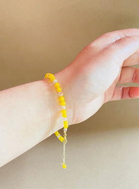 原创设计精美小众黄玛瑙百搭手链