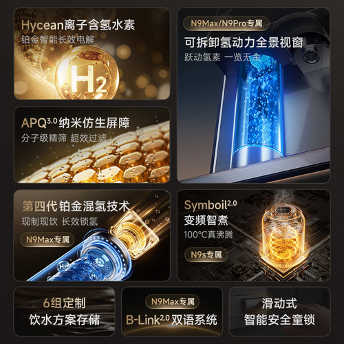 碧云泉N9水素净水器直饮水机台式家用即热一体茶吧自动制富氢智能 - 图0