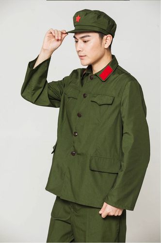 65式老军套装正品老式的确良军装男老兵老兵怀旧聚会演出服六五式 - 图1