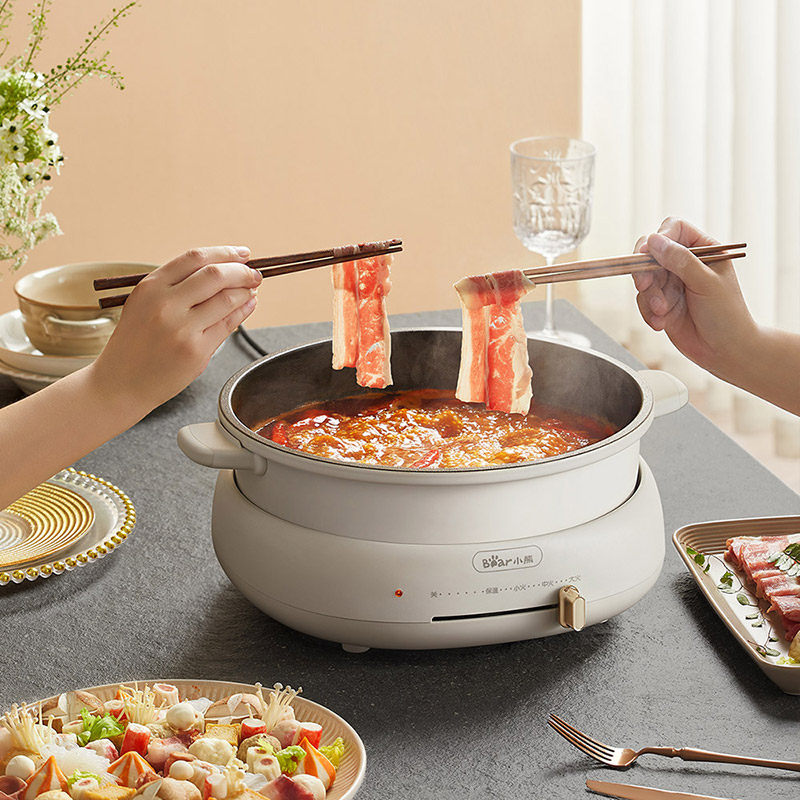 小熊电火锅锅家用多功能大炒煎炒锅 小熊电器电热/火锅