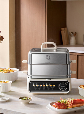 小熊全钢电蒸锅分体可拆洗四环火