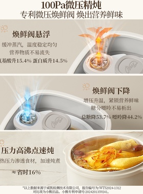 小熊微压电炖锅隔水炖家用低嘌呤煲汤炖汤锅电炖盅辅食煮粥神器