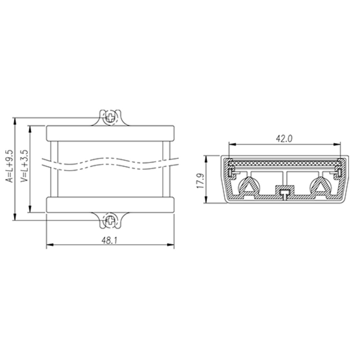 町洋DINKLE轨道安装电路板PCB模组架配件挡板42/72/107MM面板可选 - 图0