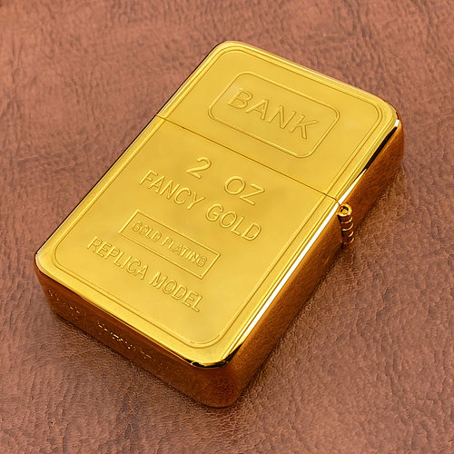 佐罗ZORRO金砖煤油打火机IP真金24K电镀超薄金条砂轮限量火机礼物 - 图0