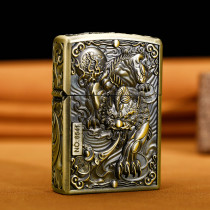 ZORRO Zolo Reliefs with Kerosene Lighter Five Faces Don Grass Limited Windproof Creative Old Lighter Gifts