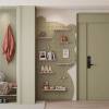 Perforated board ENF solid wood panda style with sliding mirror