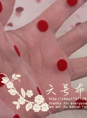 1厘米小孔白底植绒网眼汉服布料