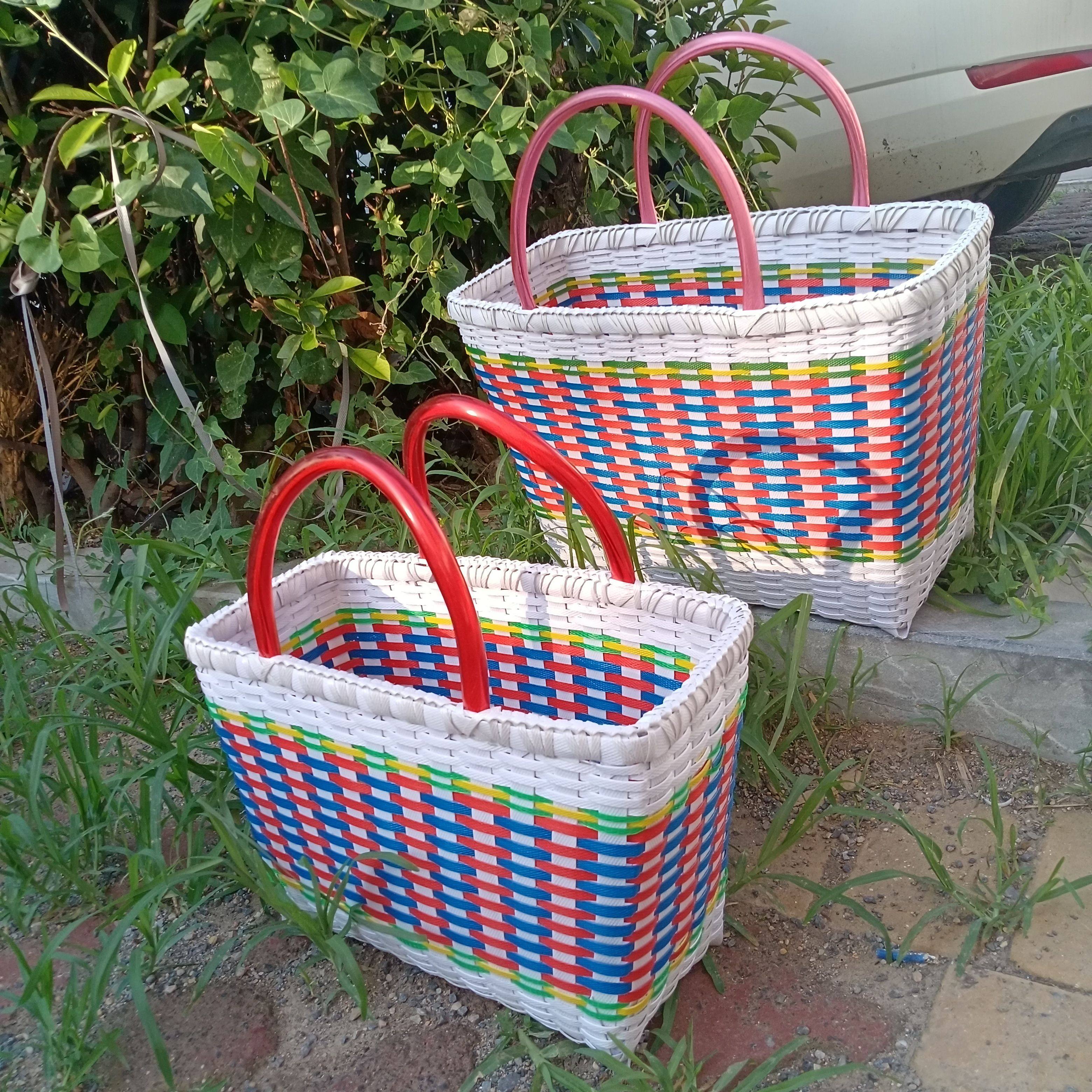 新品纯手工包装带编织篮手提篮水果篮菜蓝购物筐塑料打包带藻篮,淘宝优惠券,粉丝福利购,淘宝优惠卷