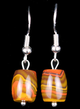 天然宣化战国红玛瑙耳钉耳坠饰品