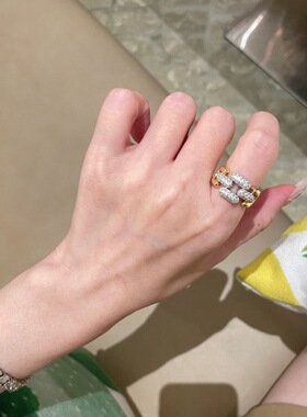 日系cherrykoko轻奢高级感密镶古巴链条排指欧美时髦个性独特