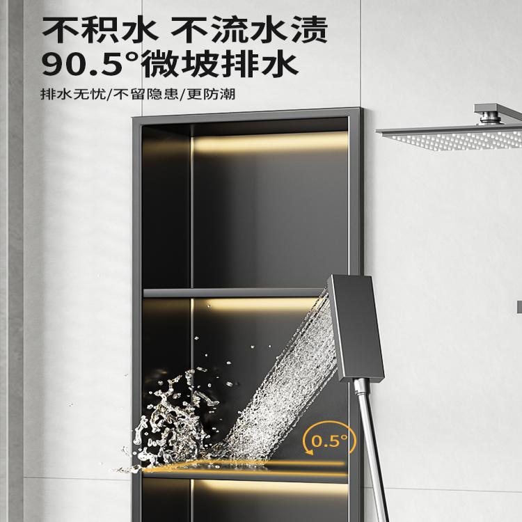 不锈钢壁龛柜卫生间成品嵌入式浴室金属隔板置物架电视背景墙定制-图2