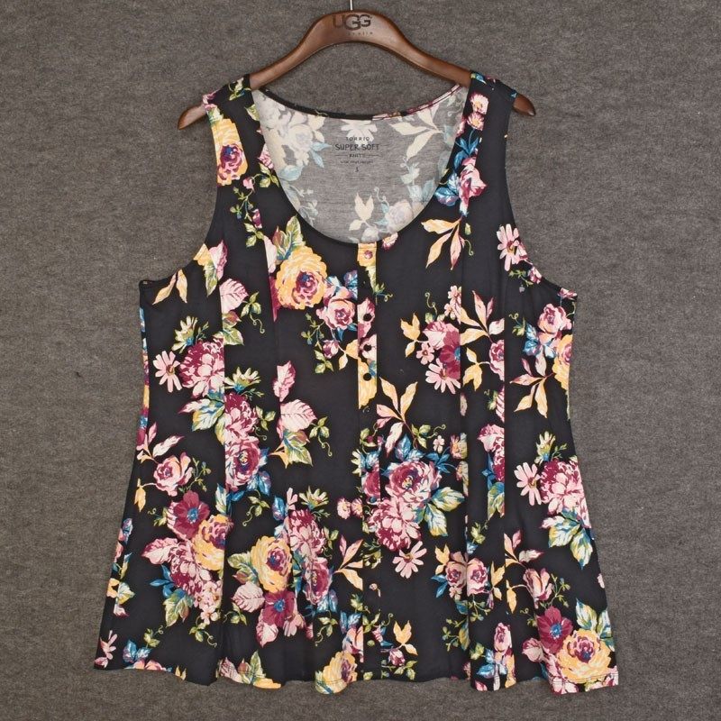 Super Soft Vest大码修身豹纹显瘦花色透气圆领包扣套头打底背心,淘宝优惠券,粉丝福利购,淘宝优惠卷