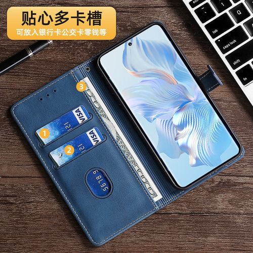 适用于真我GTNEO5手机壳翻盖保护套gt neo5SE全包镜头GT5双面防摔GT3商务皮套GTNeo6 SE男女款GT5PRO磁吸插卡 - 图3