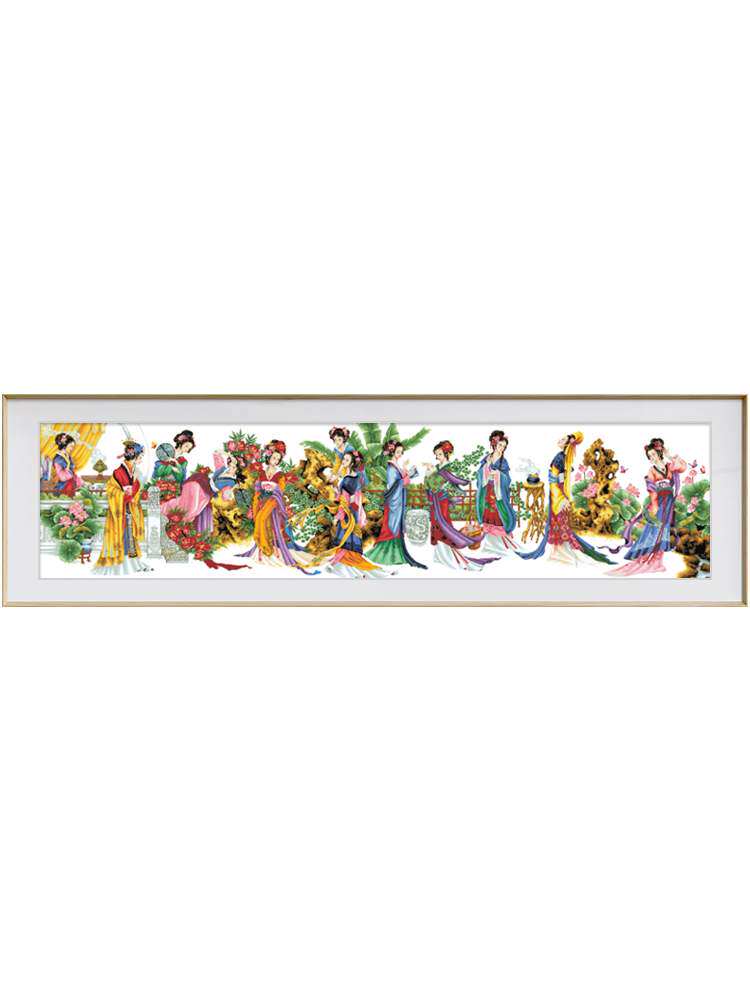 2021新款线绣十字绣红楼梦十二金钗客厅大幅古代人物名画自己手工