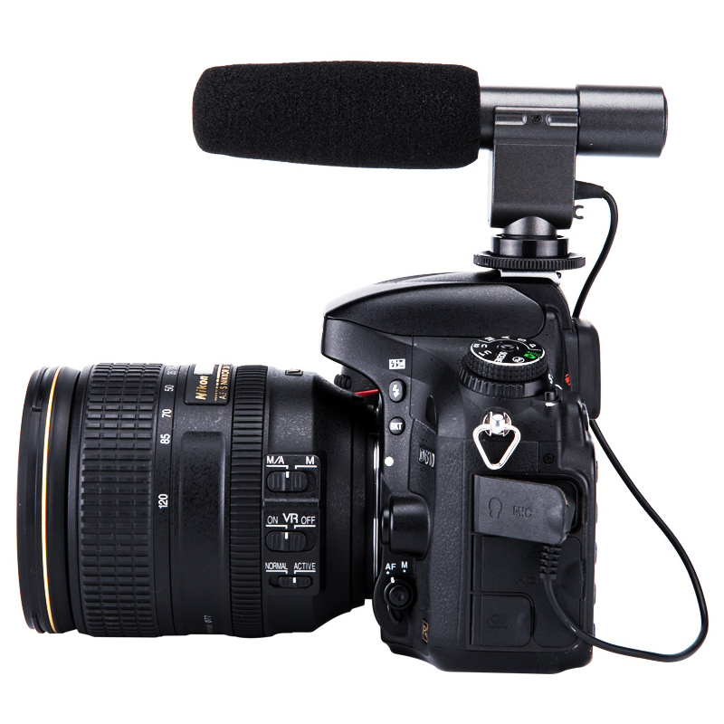 JJC 立体声麦克风话筒单反相机尼康D7200 D5