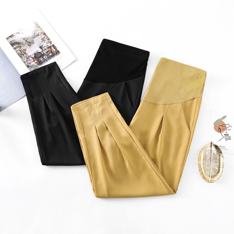 秋季外穿潮妈时尚阔腿九分孕妇裤子 熠饰母婴孕妇阔腿裤