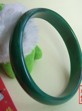 天然暗绿色巴西玛瑙手镯