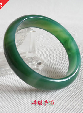 巴西玛瑙水绿色佩戴玛瑙手镯