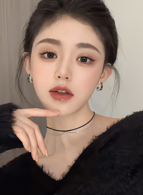 黑色珍珠款软垫耳夹女