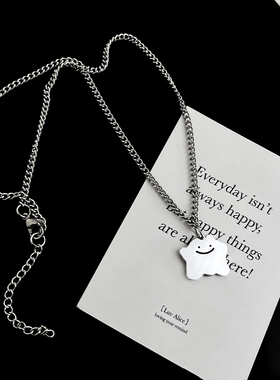 小幽灵笑脸项链女小众