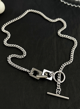 冷淡风OT扣拼接项链女小众设计