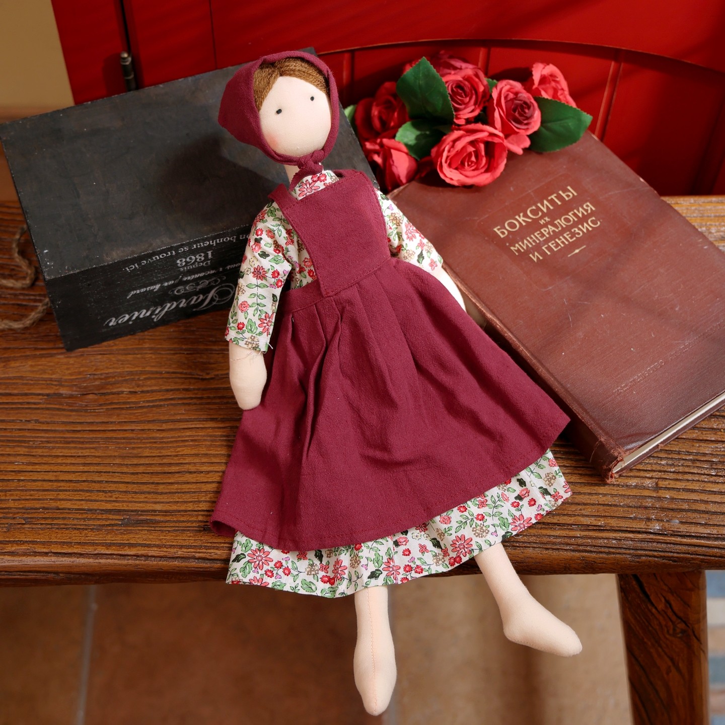 可爱布艺韩式甜美花裙头巾女孩娃娃家居装饰摆件少女闺蜜公仔礼物,淘宝优惠券,粉丝福利购,淘宝优惠卷