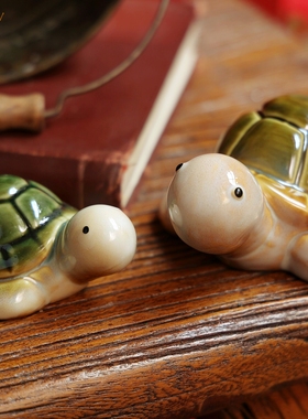 中式客厅玉乌龟风水摆件