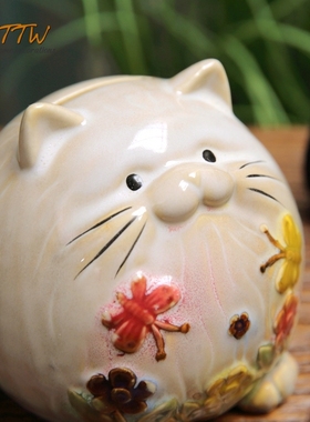 可爱龙猫油画复古家居摆件