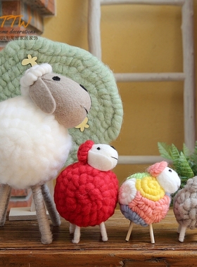 萌物可爱卷毛儿童卧室客厅摆件