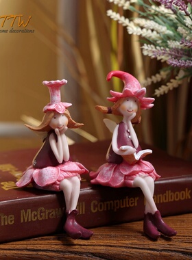 美丽花仙子女孩装饰桌面摆件吊脚